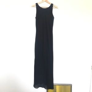 Black Slip Maxi Dress - Size S/M